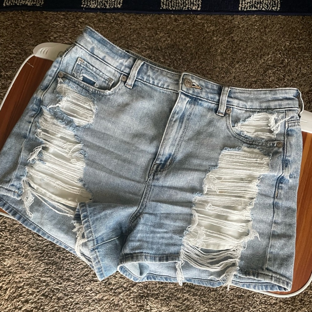 American Eagle distressed denim high waist shorts